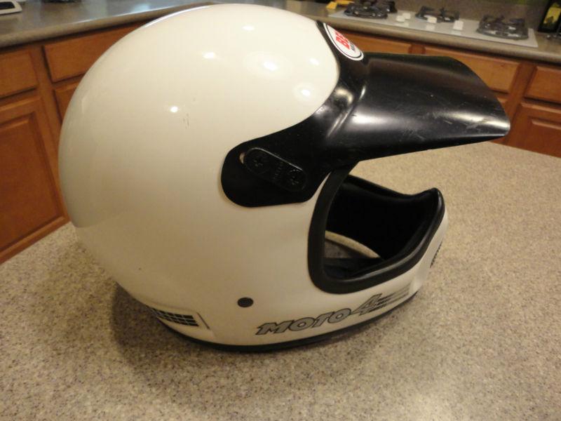 Vintage bell moto 4 helmet dirt bike motocross white 