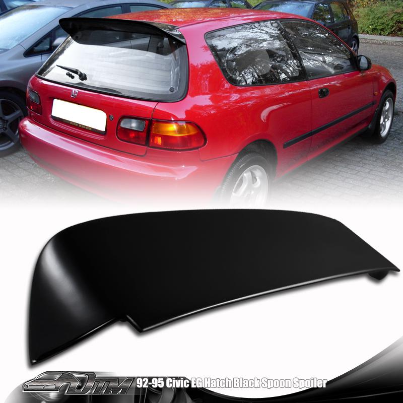 1992-1995 honda civic hatchback 3 door spoon style rear roof spoiler wing