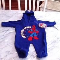 Nwt, spider-man infant 3-6 months one piece fleece hooded outerwear