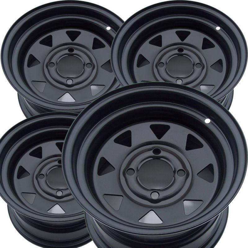 4) 12" 12x7 4/4 golf cart rim wheel for ez-go club car yamaha harley bad boy