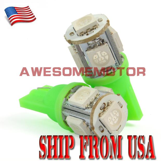 Us 2pcs hot corner bumper license plate green light lamp led bulbs 12v warranty