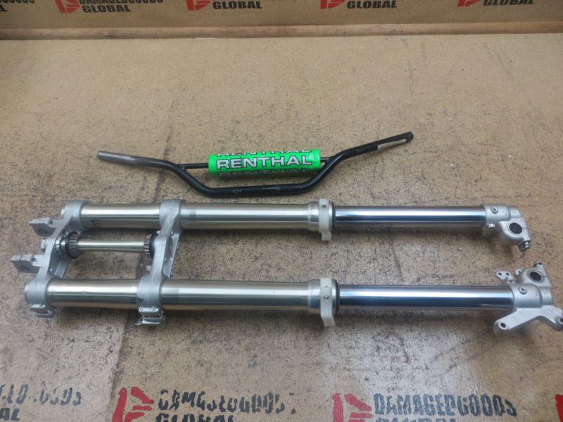 2001 01 kawasaki kx125 kx 125 front forks legs & triple clamps & bars