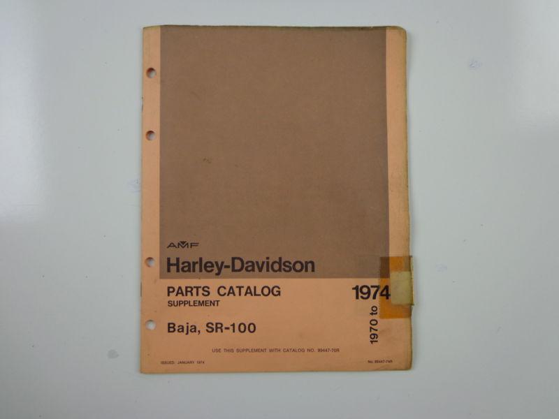 Harley davidson 1970-74 baja sr-100 supplement parts catalog manual 99447-74r