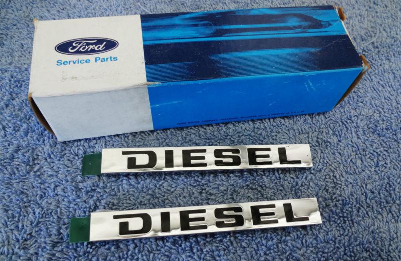 Nos new original oem 80-86 ford f-series & bronco diesel fender ornament emblems