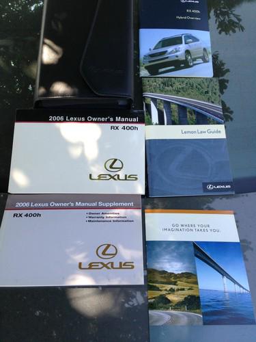 2006 06 lexus rx400h owners manual set w/ case rx 400h hybrid !! fast shipping !