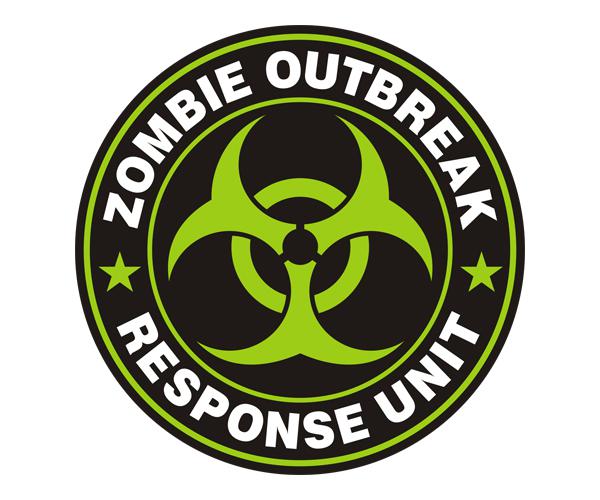 Zombie outbreak response unit decal 5"x5" green control team vinyl sticker zu1