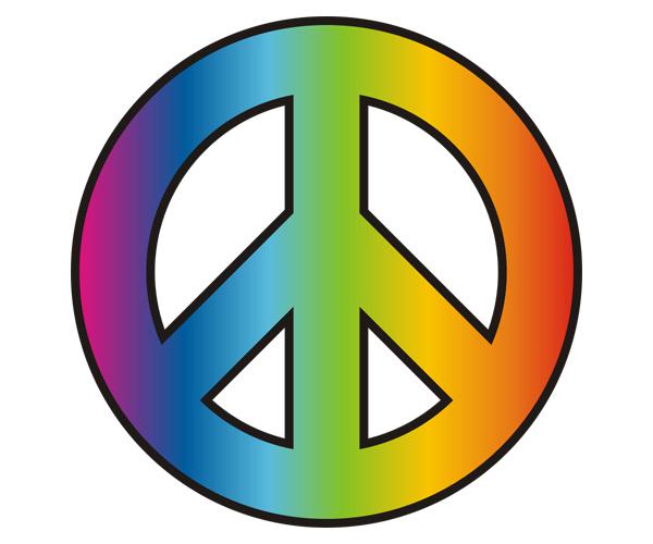 Peace symbol decal 5"x5" anti war tye dye rainbow hippie vinyl sticker p1 zu1