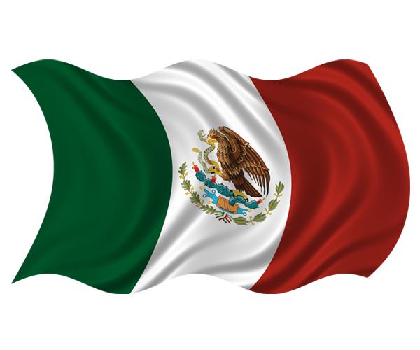 Mexico waving flag decal 5"x3" mexican mexicana vinyl car bumper sticker zu1