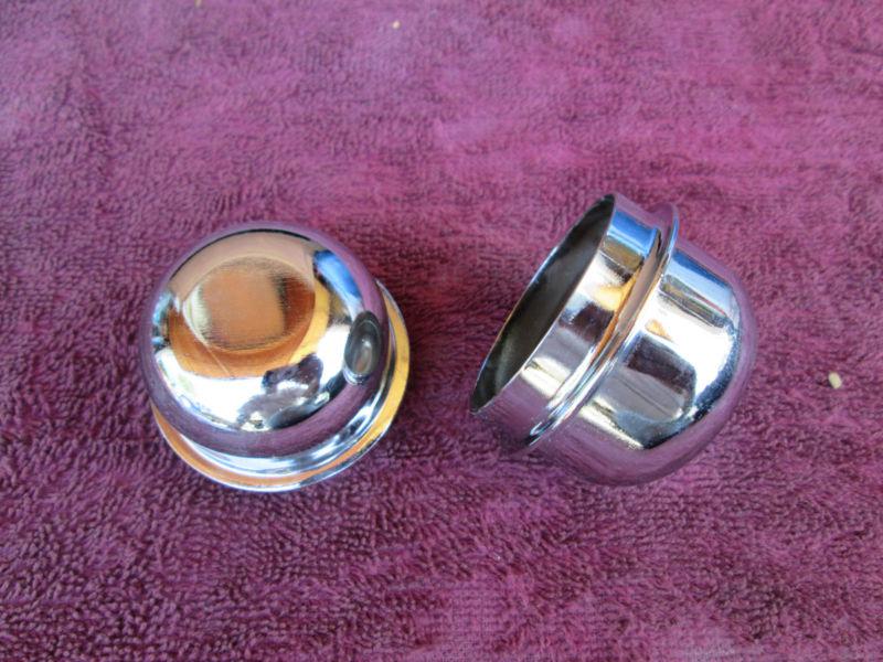 Nos custom chrome dust caps  1 3/4''-fits front wheels