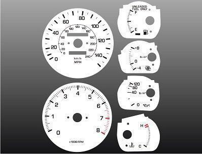 1986-1992 toyota supra turbo instrument cluster white face gauges 86-92