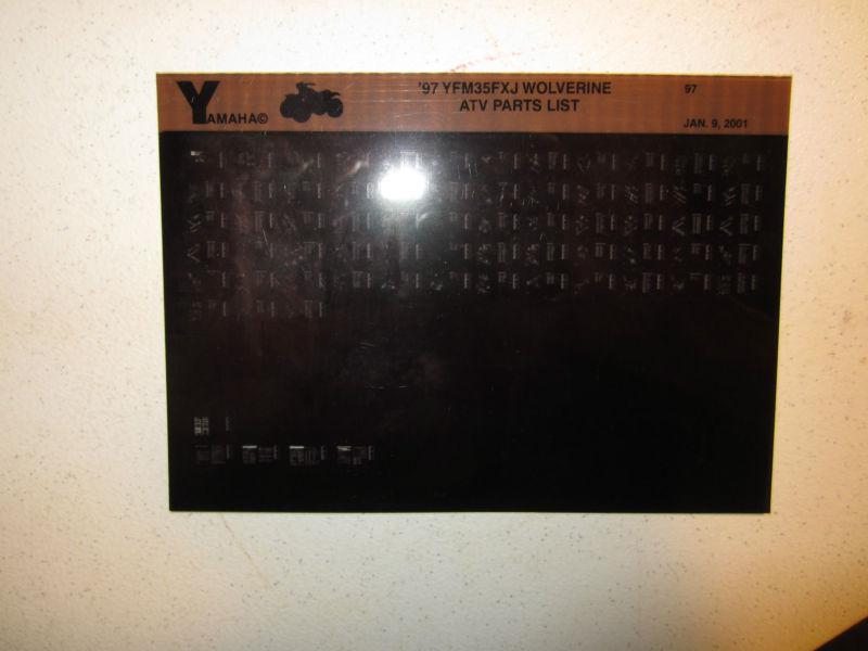 1997 yamaha atv yfm35fxj wolverine microfiche parts list catalog yfm 35 fxj