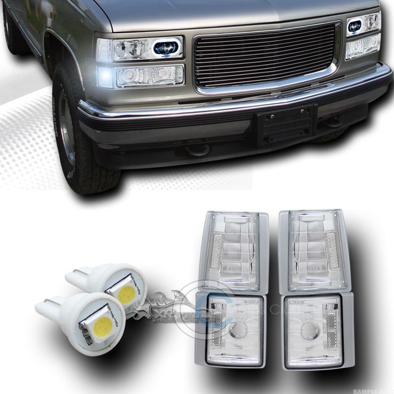 Euro lens signal corner lights k2+1 smd led bulbs 94-98 gmc c10 c/k pickup suv