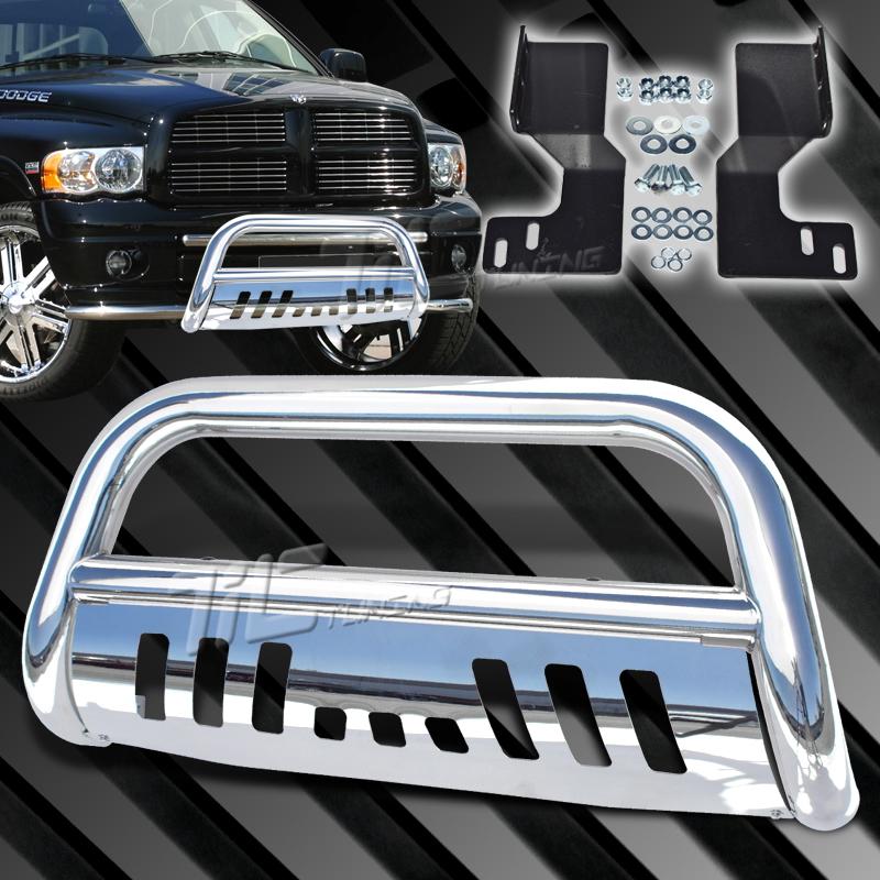 06-08 ram pickup chrome bull front brush push bar grille guard stainless steel