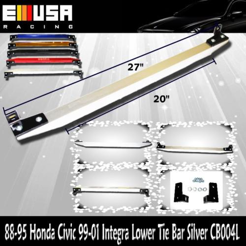 88-95 honda civic 1999-2001 integra lower tie bar silver