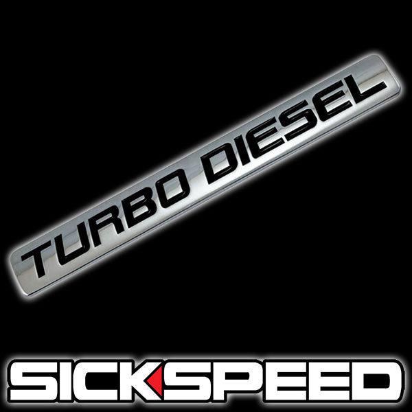 Chrome/black metal turbo diesel engine race motor swap badge for trunk hood door