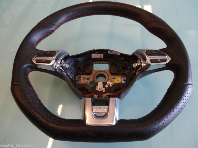 Mk6 vw gti gli steering wheel flat bottom racing leather red stitching manual #4