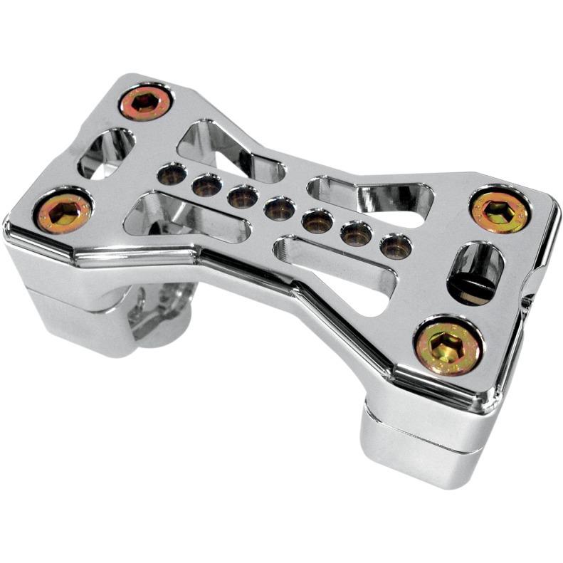 Joker machine chrome series 900 handlebar clamp risers assembly harley softail