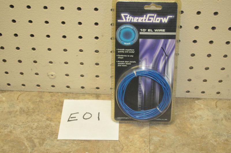 Streetglow neon glow wire blue street glow el 10 feet interior lighted cord new