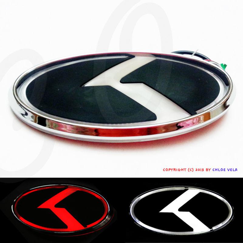 2pcs- 10-13 sportage r white & red 2 way led emblem k logo for front & rear (f)