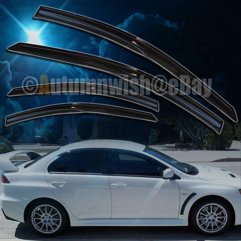 08 09 10 11 mitsubishi lancer evo x 4dr window visor vent shade sun rain guard