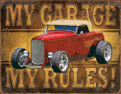 Ghh 1761 sign vintage rectangular tin garage genre 16.0" width 12.5" height each