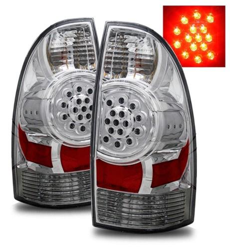 05-08 toyota tacoma prerunner/x-runner clear chrome led tail lights brake lamps