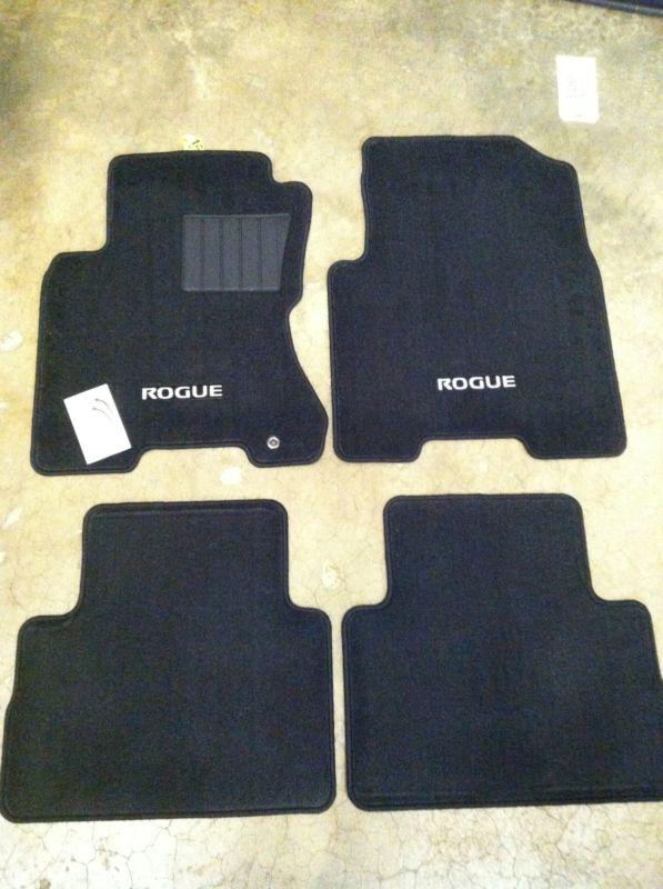 Oem 2008-2013 nissan rogue carpet floor mats set of 4 black new