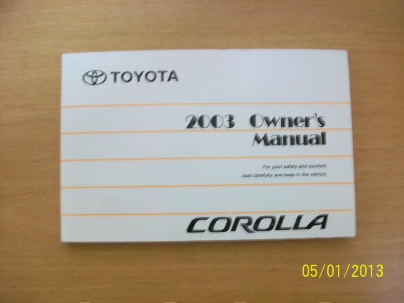 2003 toyota corolla   owners manual 