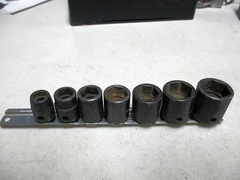 Snap on 3/8" drive 7 pc shallow sae 6 point impact socket set