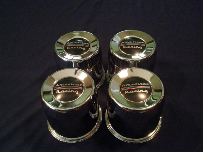 Set of 4 american racing center caps 8 lug stainless steel 5.15" bore