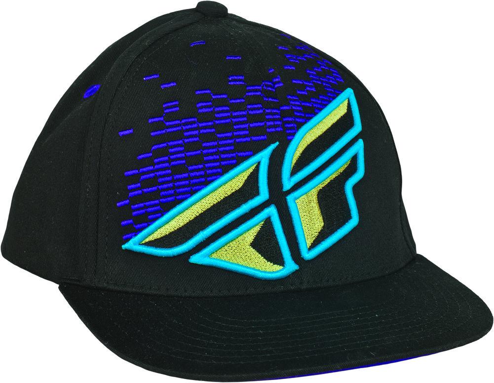 Fly racing boys dubstep flexfit hat 2014 one size black red yellow