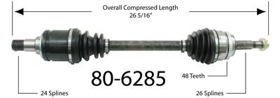 Empi 80-6285 cv half-shaft assembly-cv joint half shaft