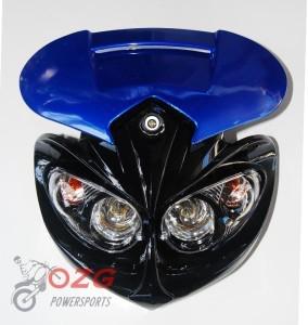 Head light b2 lamp dirt bike dual sport yamaha wr wrf blue fairing number plate