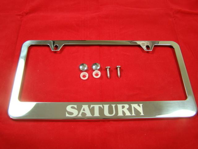 Saturn license plate frame stainless steel chrome