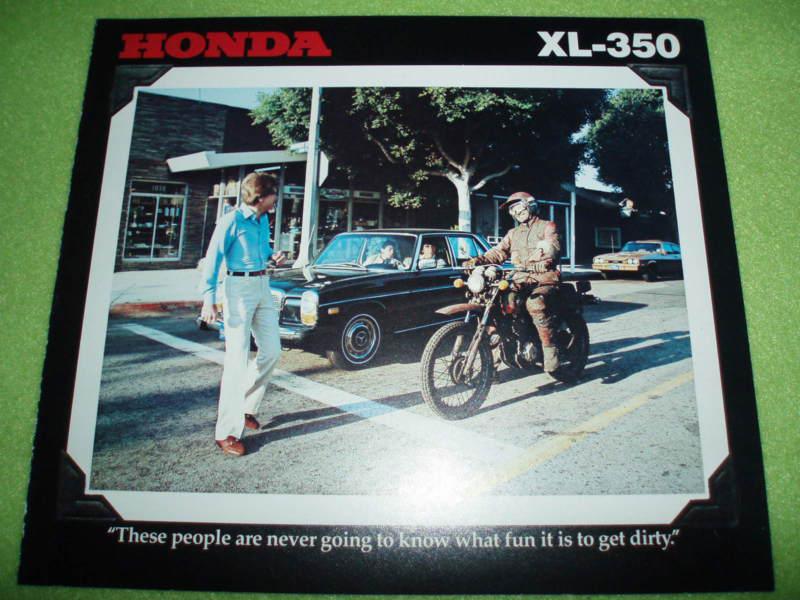 1978 vintage honda xl350 "thumper" dirt bike oem sales brochure mint condition!!