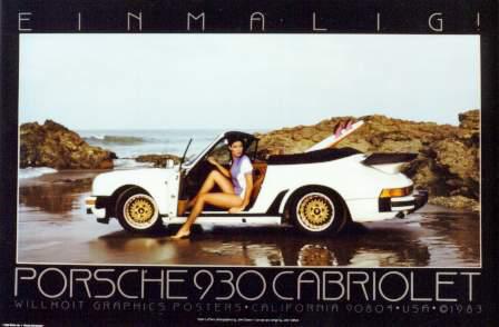 Porsche 930 cabriolet/surf model/911 poster/print/car