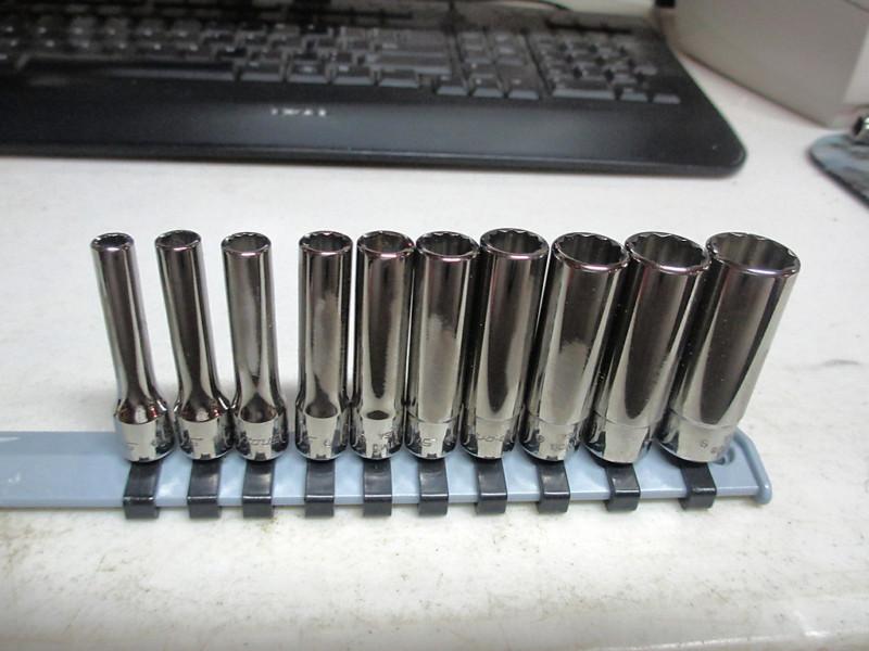 Snap on 1/4" drive 10 pcs deep 12 point sae socket set #110stmdy