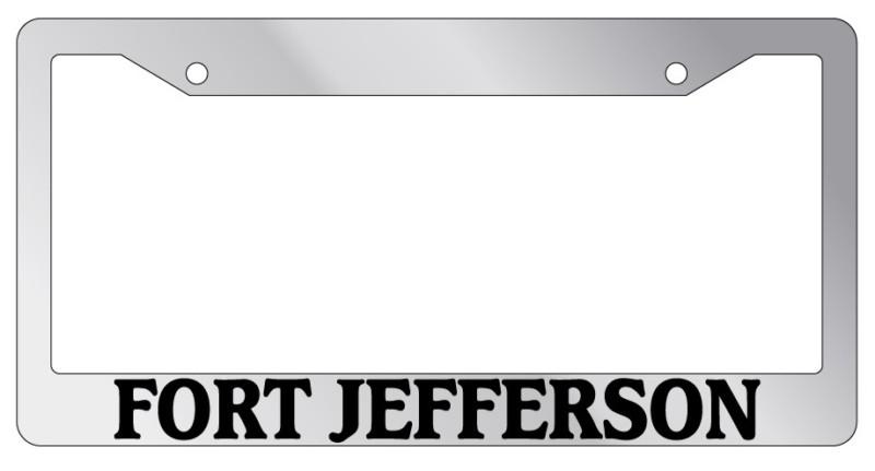 Chrome license plate frame fort jefferson auto accessory novelty