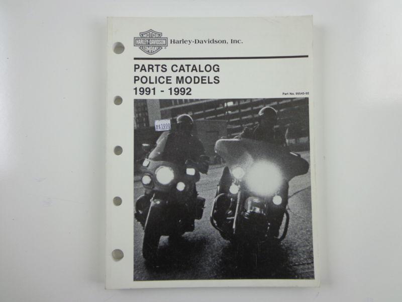 Harley davidson 1991-92 police models parts catalog supplement 99545-92 #2