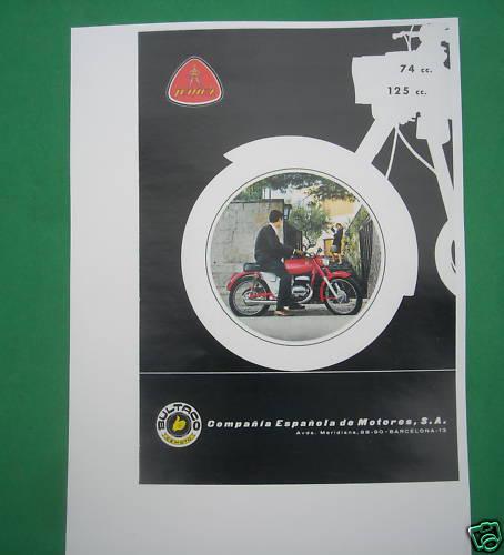 Bultaco junior 74-125, photocopy factory sales brochure 