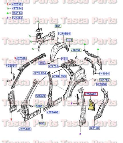 New oem rh interior side panel striker plate support reinforcement 2002-13 focus