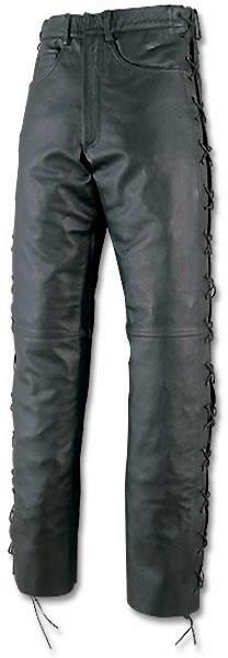 Sidelaced black leather pants - jeans - side laces - nwt