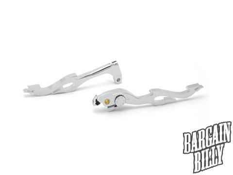 Honda cbr 954rr chrome brake / clutch flame hand levers (2002-2003)