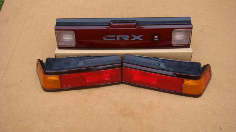 90-91 honda civic crx si oem left right center 3 piece brake taillight set 88 89