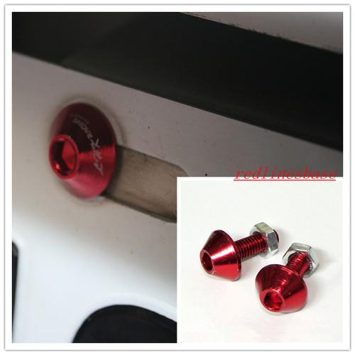   2 pcs  stainless steel license plate red  screws