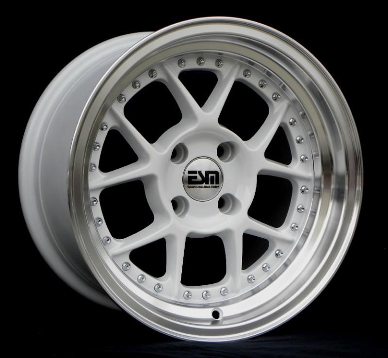 White 15x8 15" wheels rims 4x100 et15 cb57.1 esm 010  opel gt 