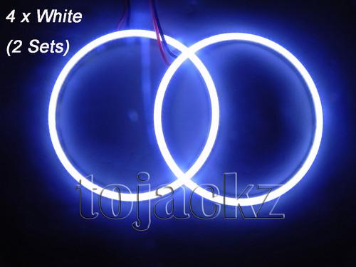 4x white 90mm 105 led smd cob new angel eyes headlight halo ring light#g066