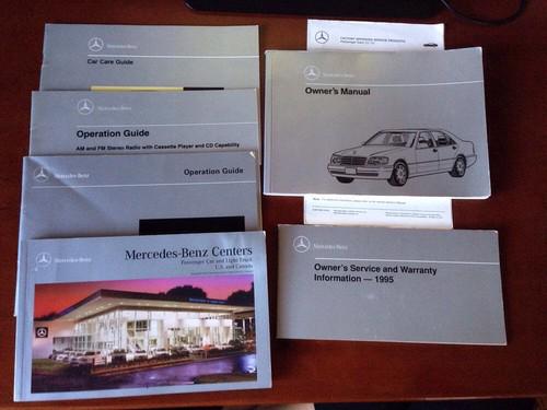 95 mercedes benz s-class 320 420 500 operators owners manual set