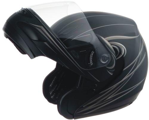 G-max gm44s derk motorcycle helmet flat black/silver medium