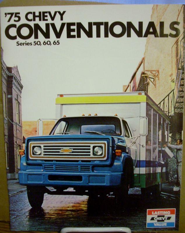 Nos 1975 chevrolet medium duty 50 60 65 convent truck dealership sales brochure